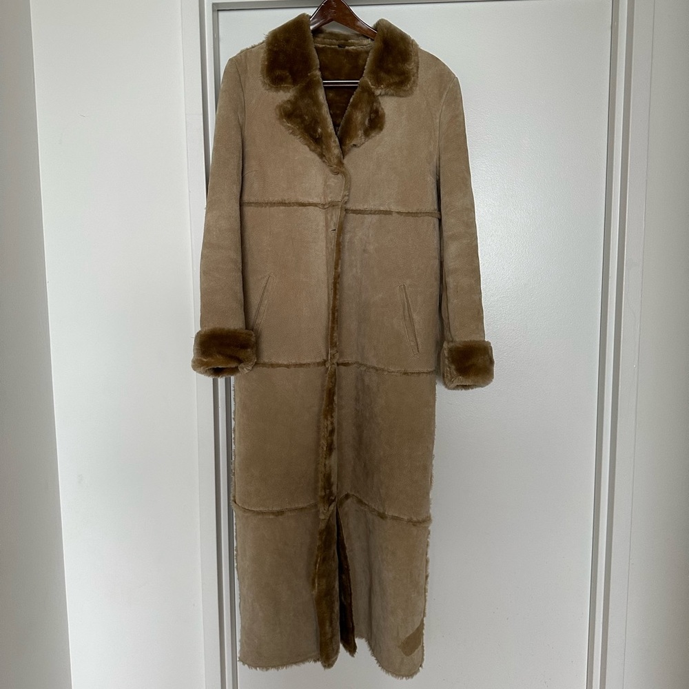 Brandon Thomas Leather Shearling Coat